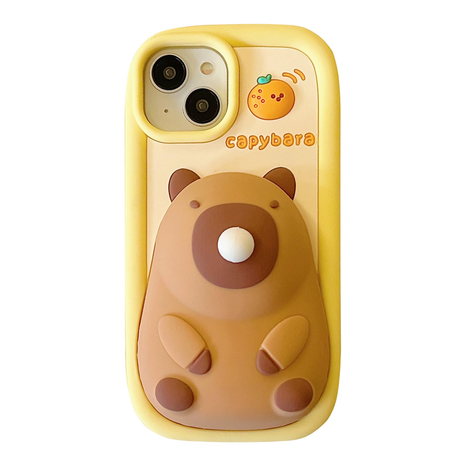 Foto 2 pulgar | Funda De Teléfono Qokcoahn Para Iphone 14, Bonito Capibara Con Llavero - Venta Internacional.