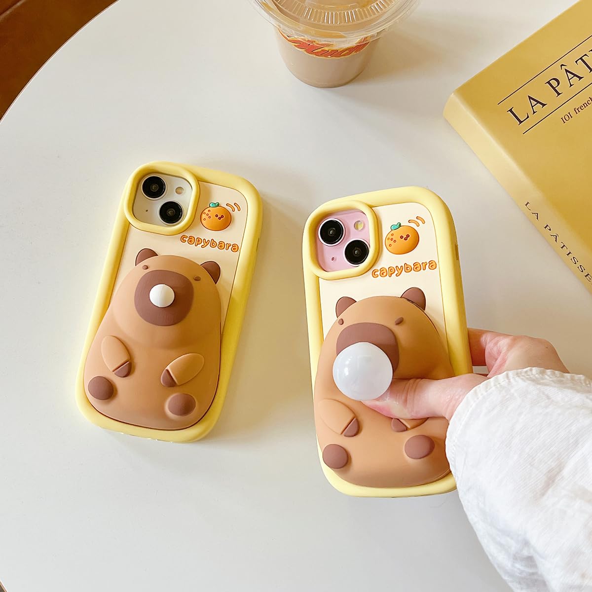 Foto 5 pulgar | Funda De Teléfono Qokcoahn Para Iphone 14, Bonito Capibara Con Llavero - Venta Internacional.