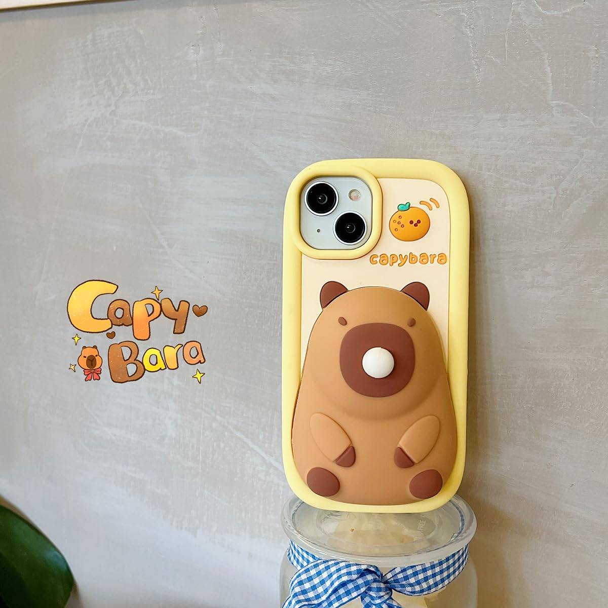Foto 5 | Funda De Teléfono Qokcoahn Para Iphone 14, Bonito Capibara Con Llavero - Venta Internacional.