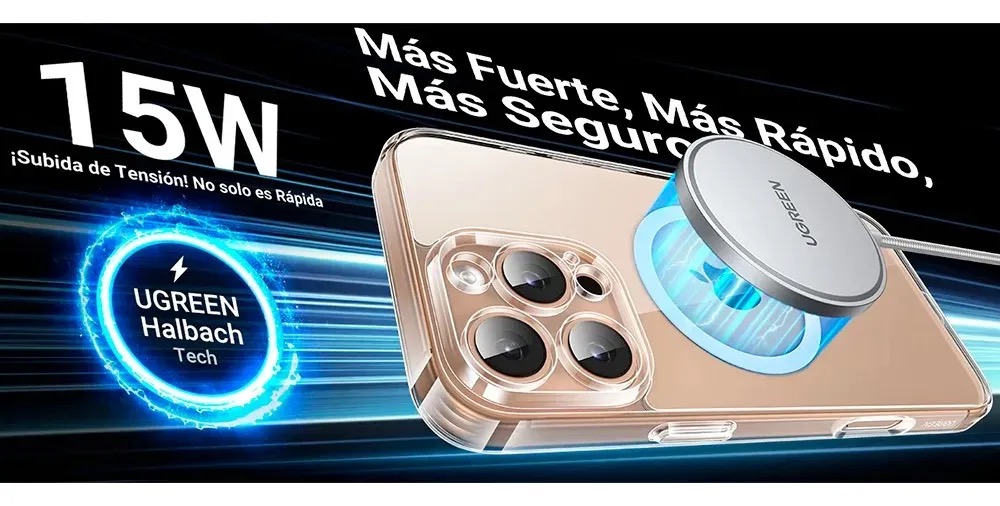 Foto 3 pulgar | Funda Protectora Ugreen Classy Clear Magnetic Protective Case Iphone 16 Pro Max