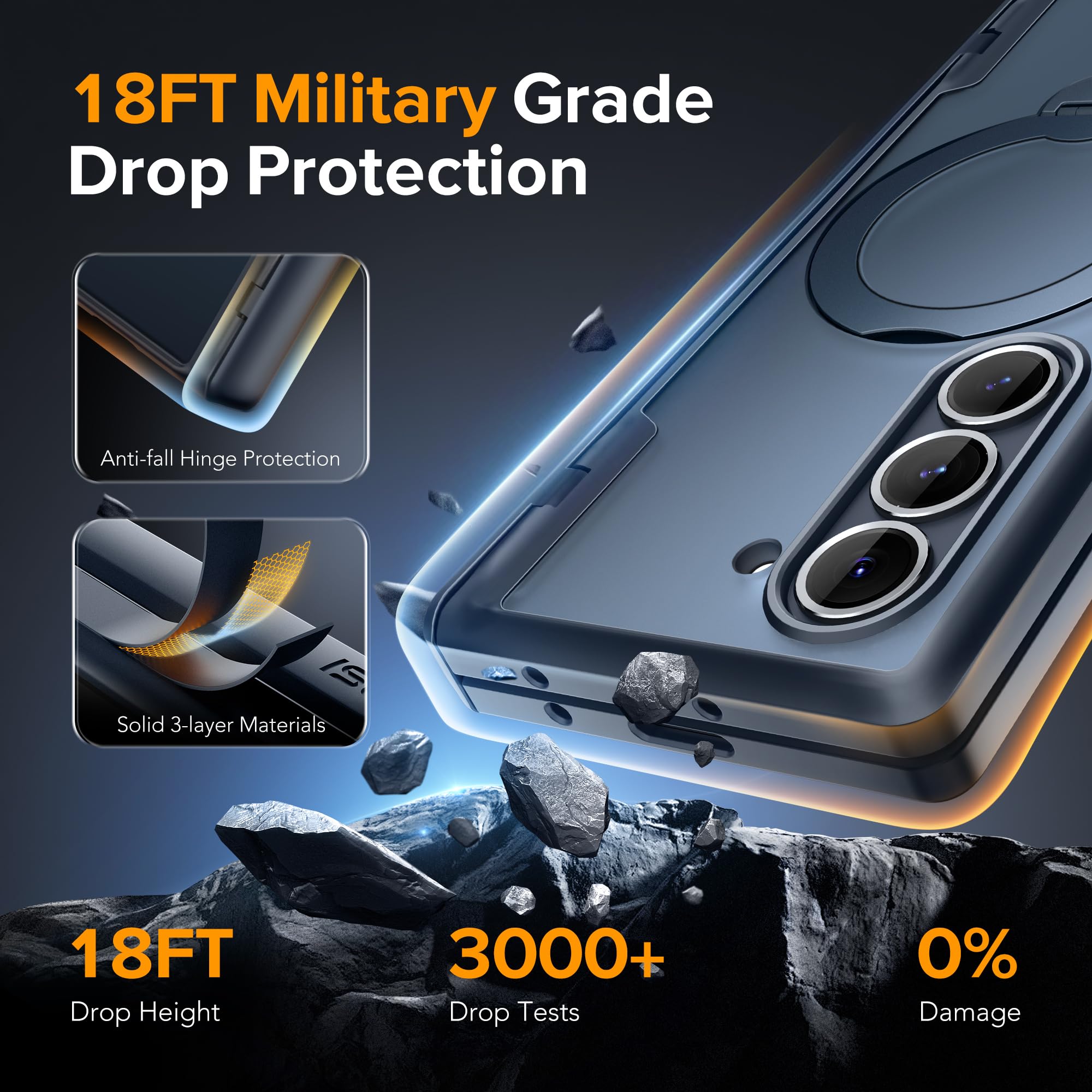Foto 5 pulgar | Funda Mobosi Para Samsung Galaxy Z Fold 6 Con Soporte Negro - Venta Internacional.