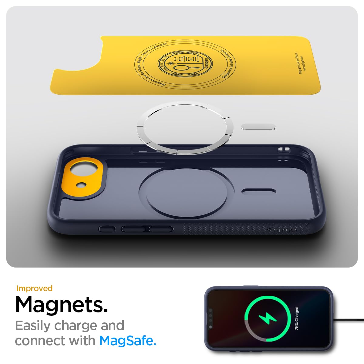 Foto 6 pulgar | Funda Spigen Nano Pop Magfit Para Iphone 16e, Color Azul - Venta Internacional.