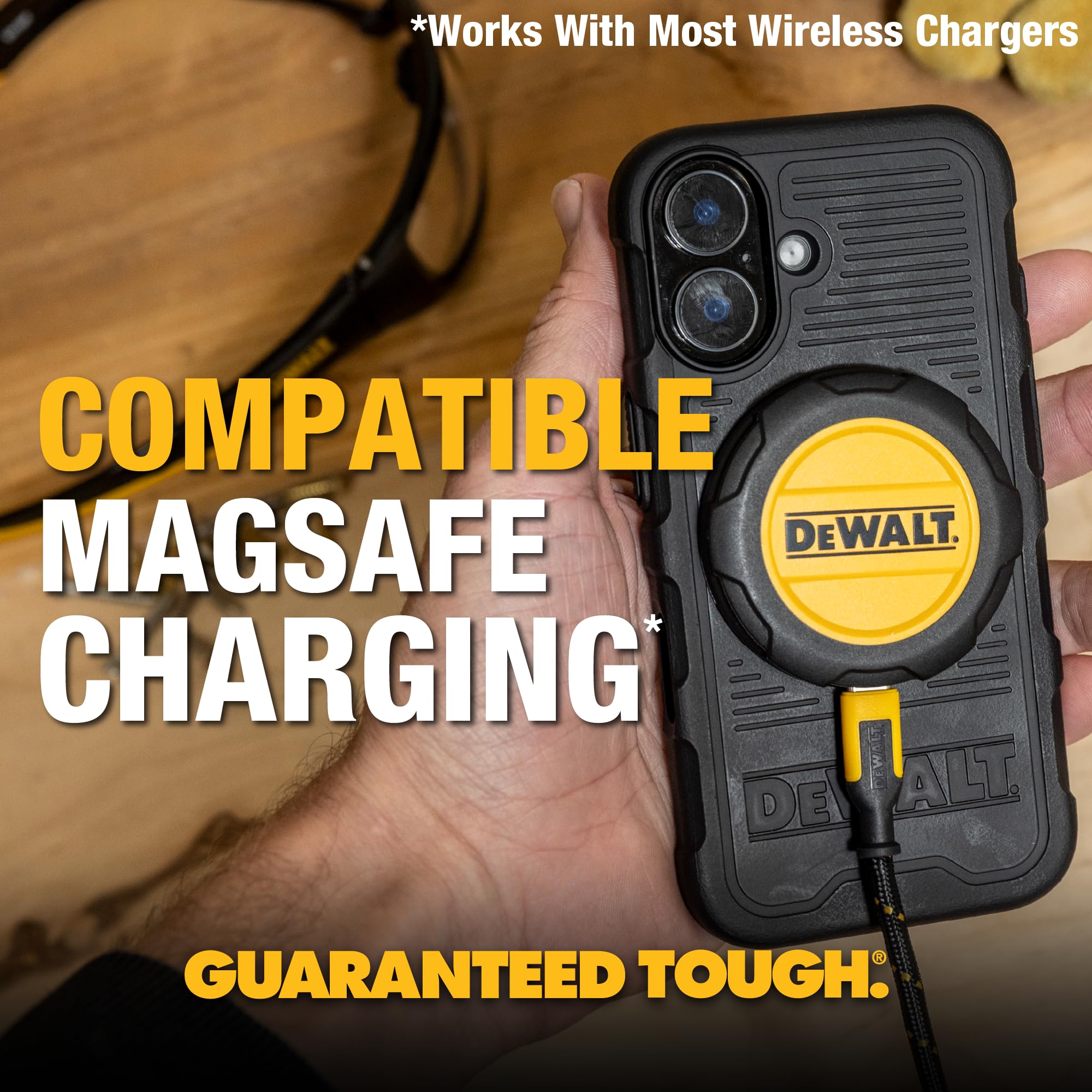 Foto 6 pulgar | Funda De Teléfono Dewalt Con Anillo Magnético Giratorio De 360° Para Iphone 16 - Venta Internacional.