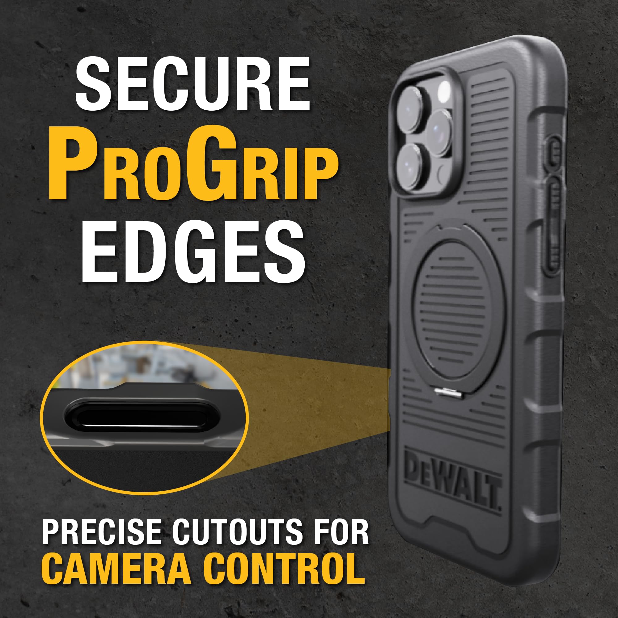 Foto 7 pulgar | Funda De Teléfono Dewalt Con Anillo Magnético Giratorio De 360° Para Iphone 16 - Venta Internacional.