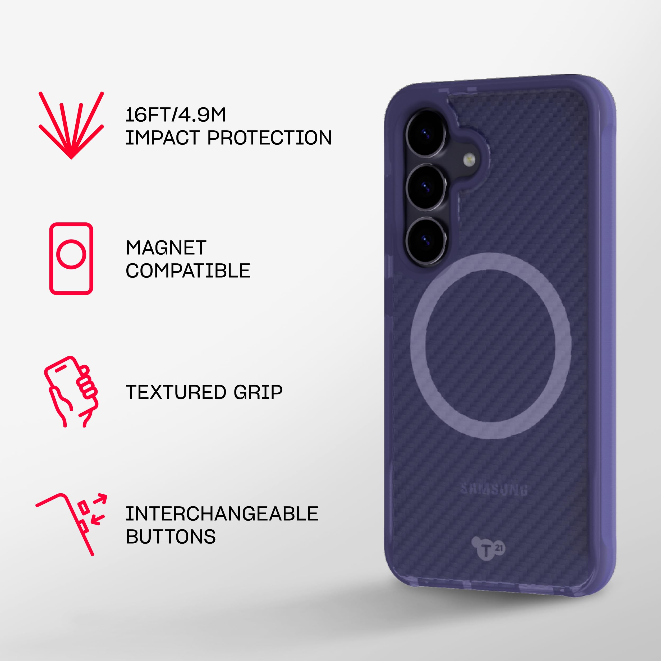 Foto 4 | Funda Tech21 Evoarmor Para Samsung Galaxy S25 Ultra Púrpura - Venta Internacional.