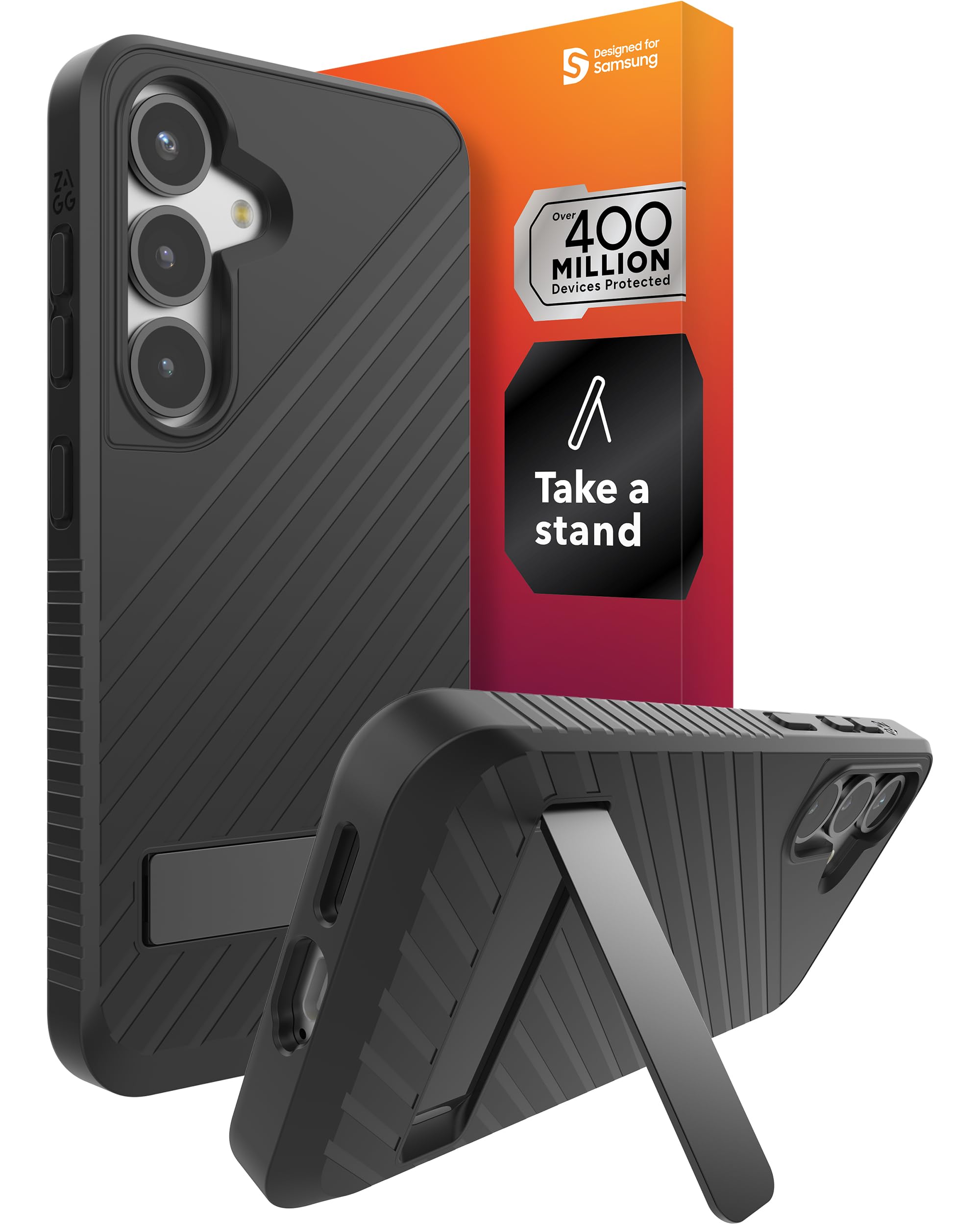 Funda Zagg Denali Para Samsung Galaxy S25 Con Soporte, Color Negro - Venta Internacional.
