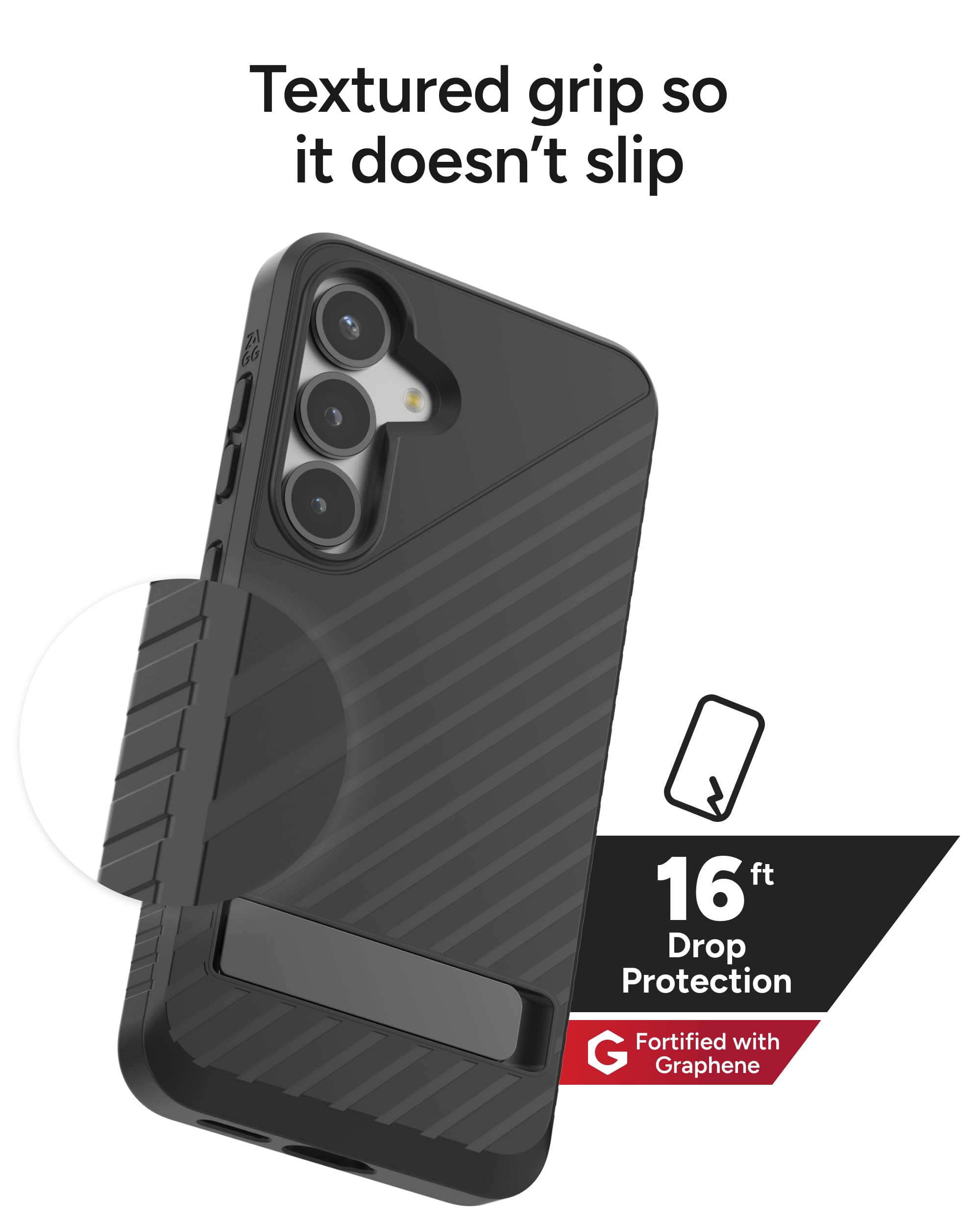 Foto 4 | Funda Zagg Denali Para Samsung Galaxy S25 Con Soporte, Color Negro - Venta Internacional.