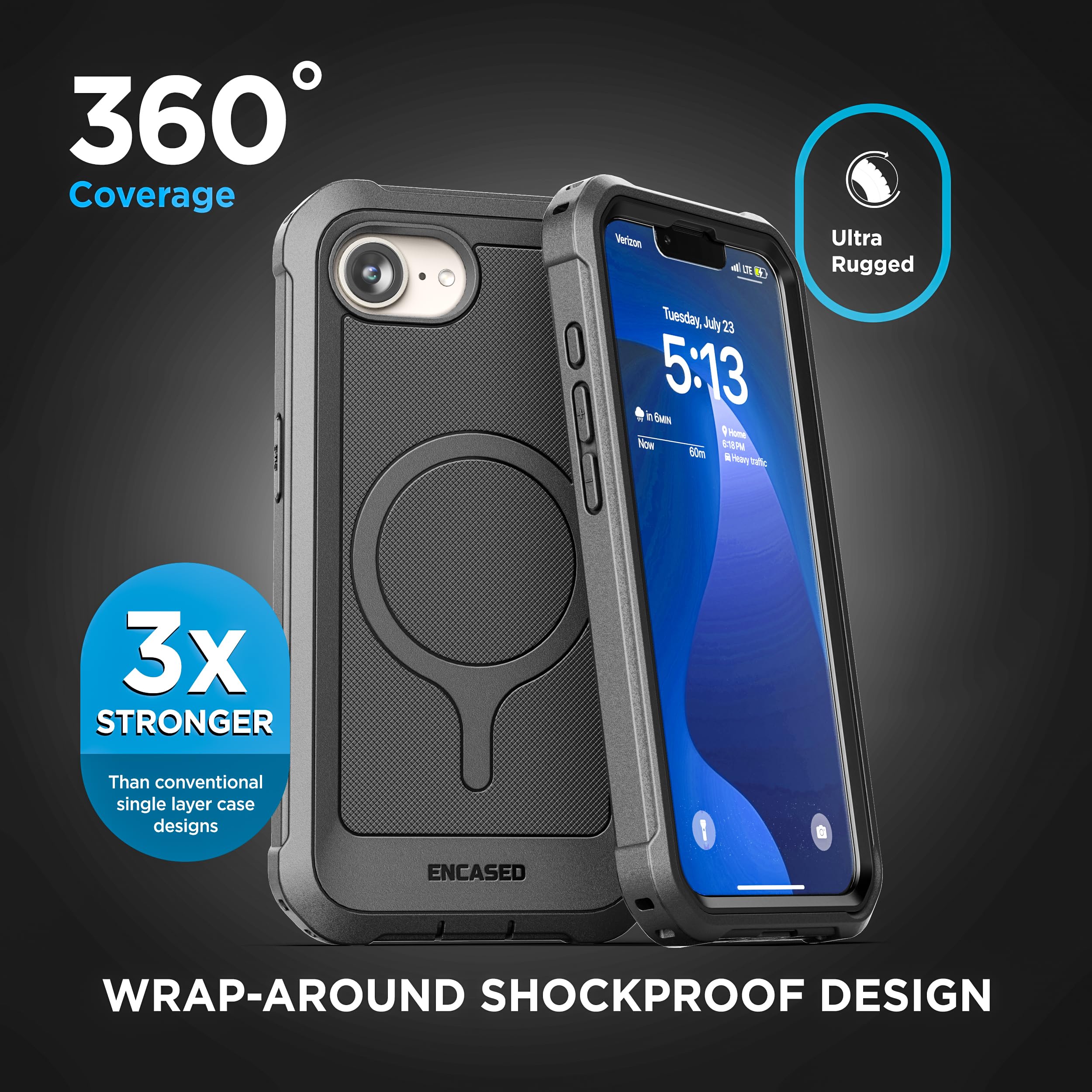 Foto 8 pulgar | Funda Protectora Con Carcasa Falcon Series Para Iphone 16e, Color Negro - Venta Internacional.