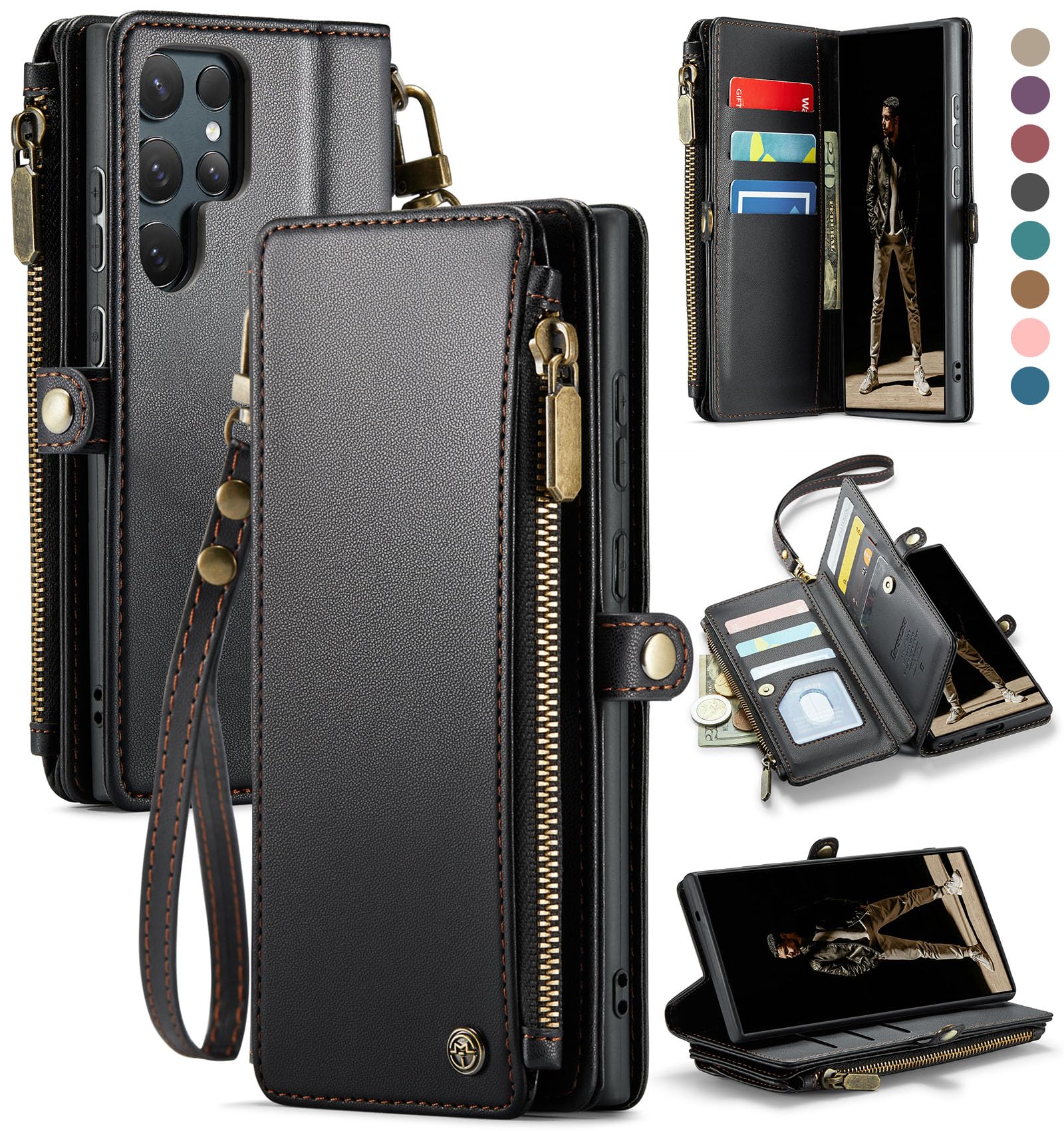 Foto 2 pulgar | Funda Wallet Defense Para Samsung Galaxy S25 Ultra 6.9, Color Negro - Venta Internacional.
