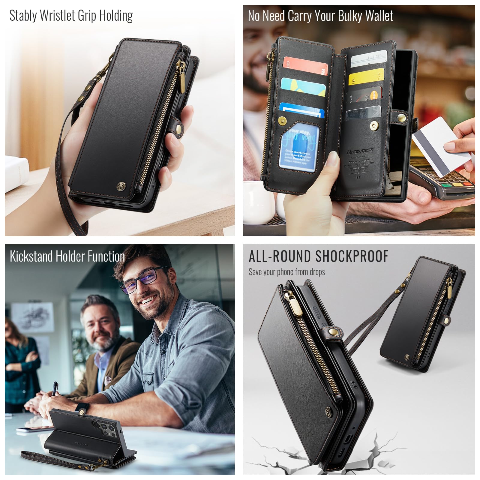Foto 5 pulgar | Funda Wallet Defense Para Samsung Galaxy S25 Ultra 6.9, Color Negro - Venta Internacional.