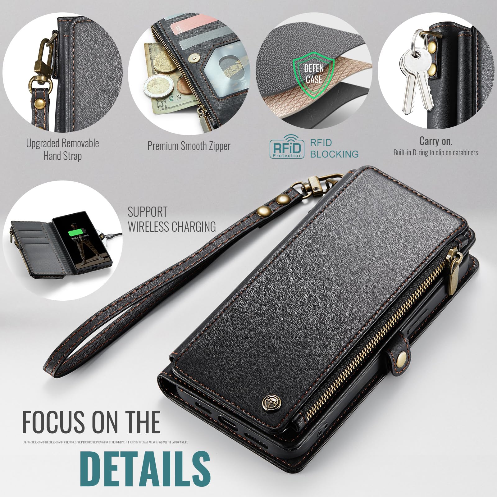 Foto 6 pulgar | Funda Wallet Defense Para Samsung Galaxy S25 Ultra 6.9, Color Negro - Venta Internacional.