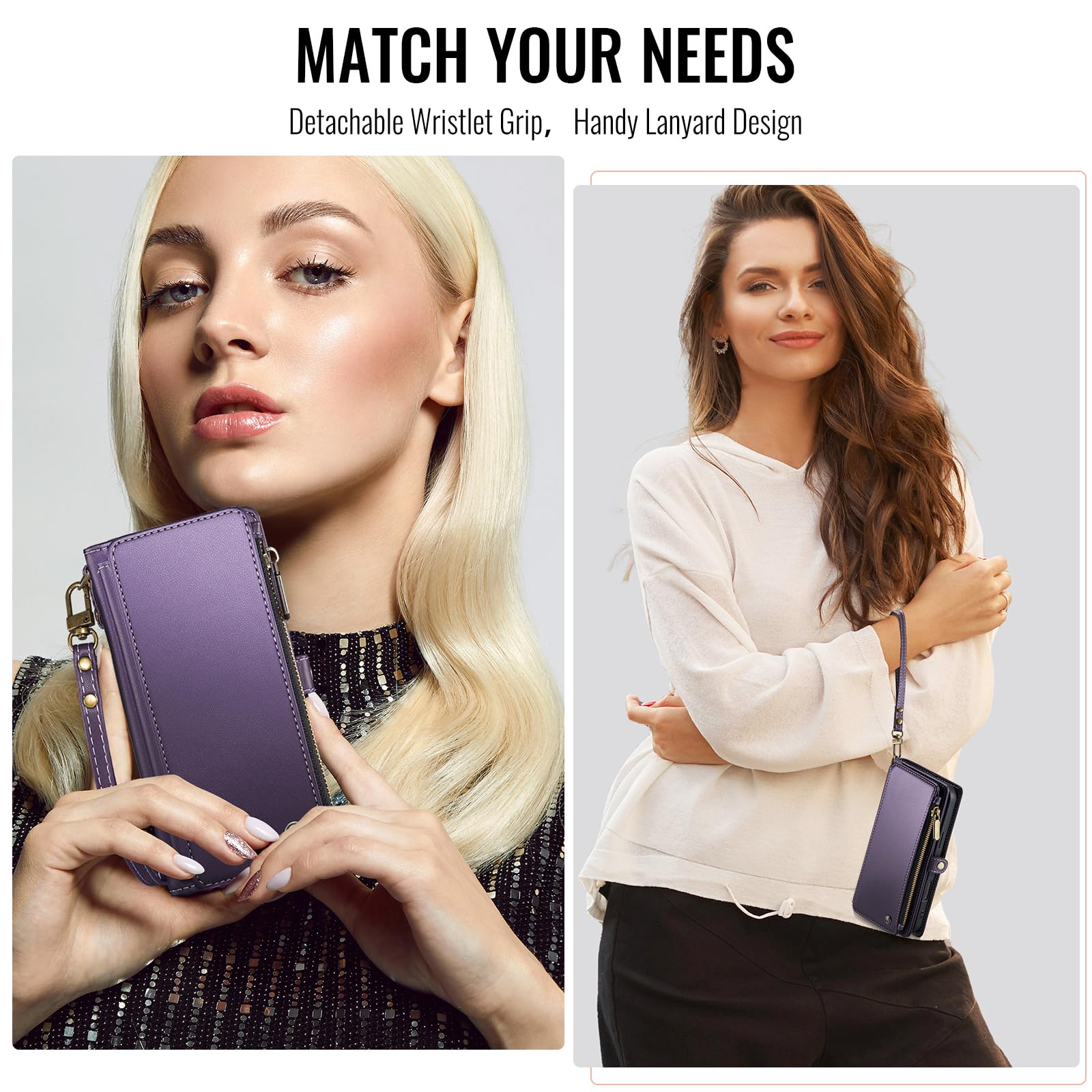 Foto 6 | Funda De Teléfono Wallet Defense Para Iphone 16e 2025, Color Morado - Venta Internacional.