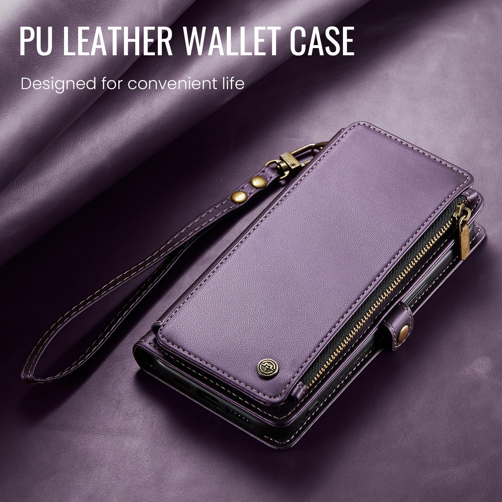 Foto 8 pulgar | Funda De Teléfono Wallet Defense Para Iphone 16e 2025, Color Morado - Venta Internacional.