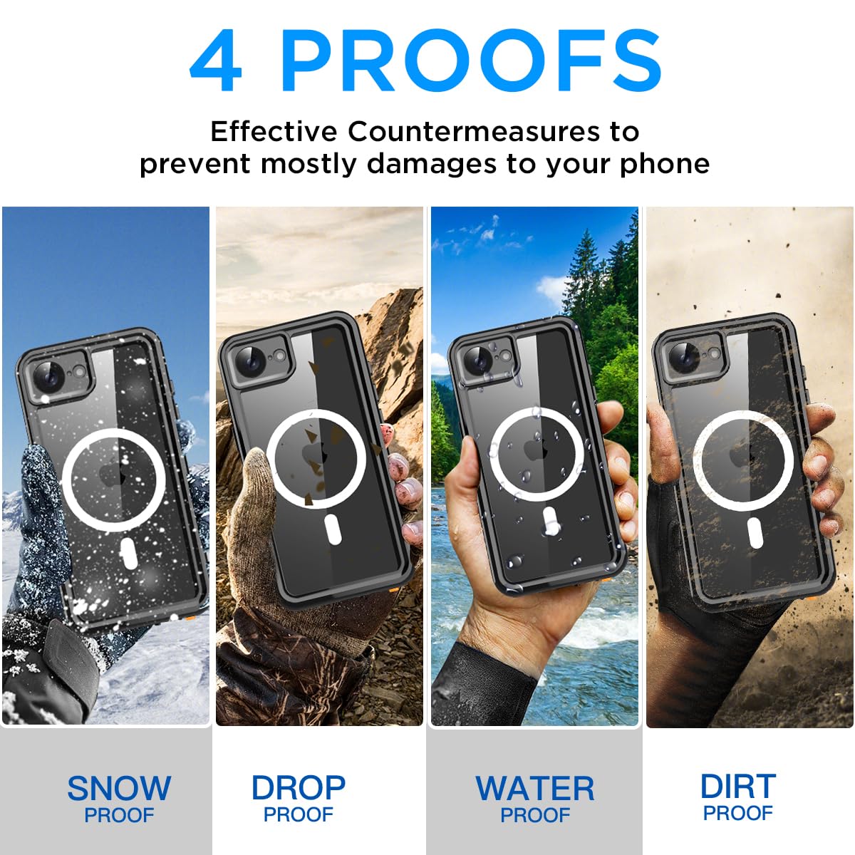 Foto 2 | Funda Aicase Para Iphone 16e, Impermeable Y Transparente Con Magsafe - Venta Internacional.