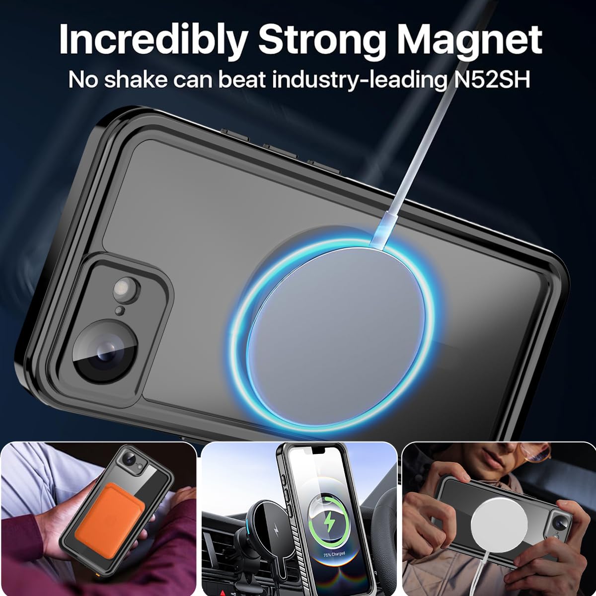 Foto 8 pulgar | Funda Aicase Para Iphone 16e, Impermeable Y Transparente Con Magsafe - Venta Internacional.