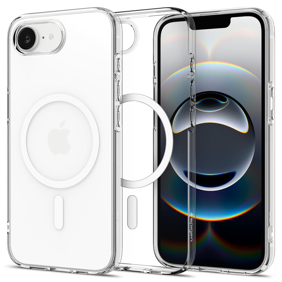 Funda Magfit De Cristal Líquido Spigen Para Iphone 16e, Color Blanco Transparente - Venta Internacional.