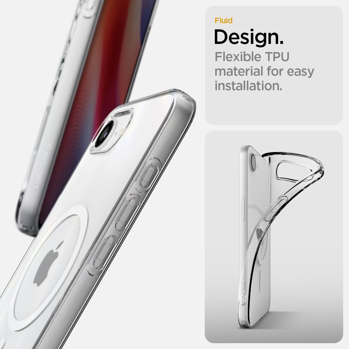 Foto 6 pulgar | Funda Magfit De Cristal Líquido Spigen Para Iphone 16e, Color Blanco Transparente - Venta Internacional.