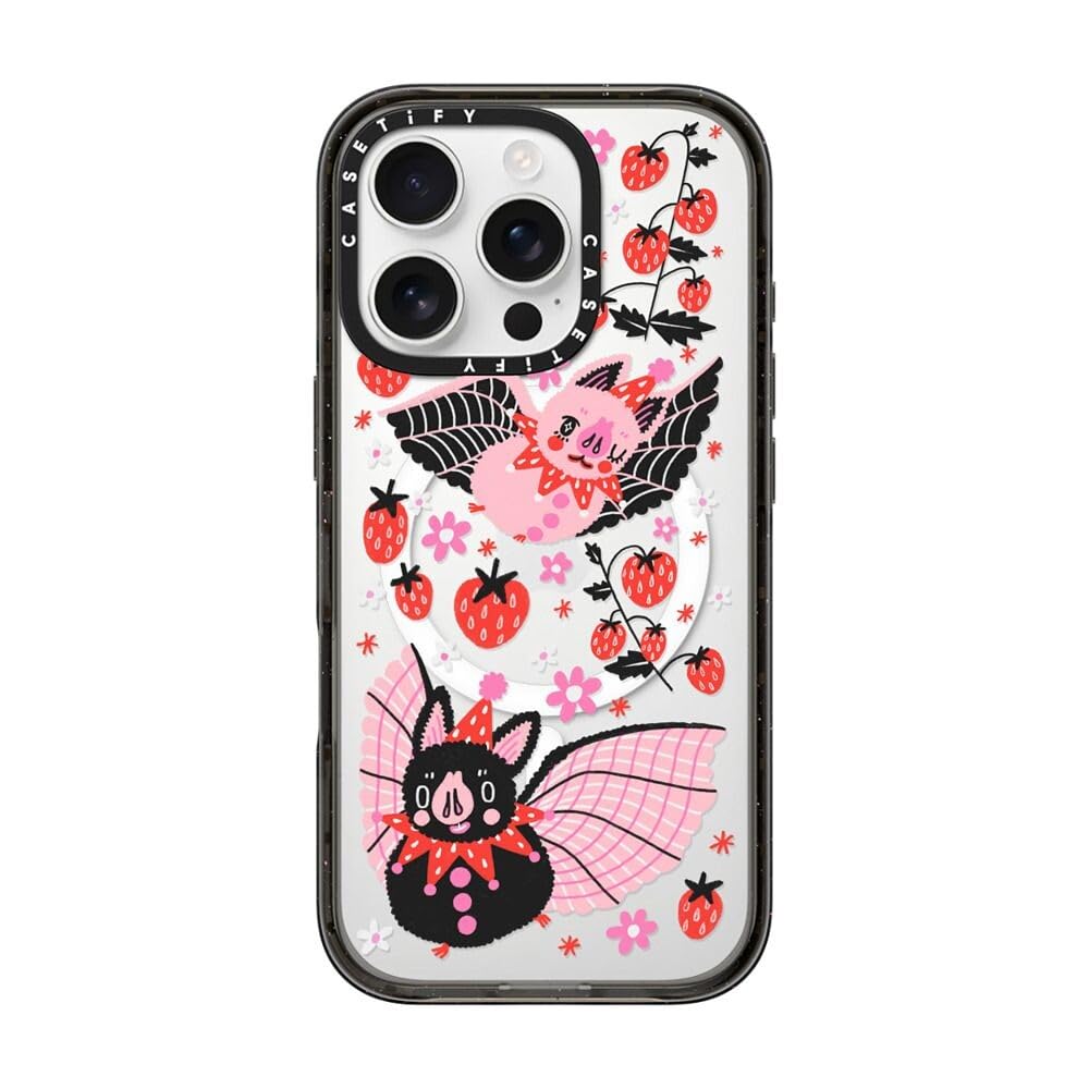 Foto 2 pulgar | Funda De Teléfono Casetify Impact Para Iphone 16 Pro Strawberry Bats - Venta Internacional.