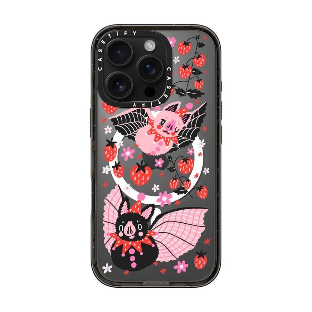 Foto 3 pulgar | Funda De Teléfono Casetify Impact Para Iphone 16 Pro Strawberry Bats - Venta Internacional.