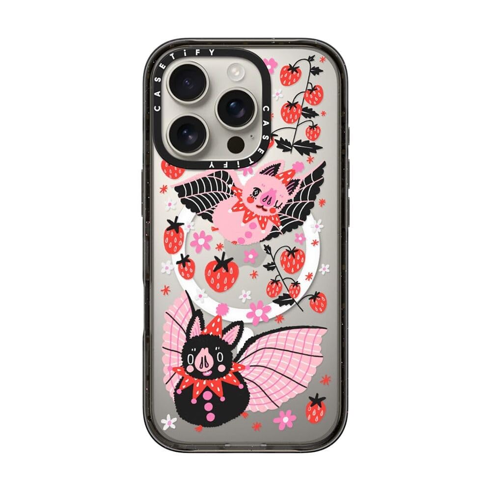 Foto 4 pulgar | Funda De Teléfono Casetify Impact Para Iphone 16 Pro Strawberry Bats - Venta Internacional.