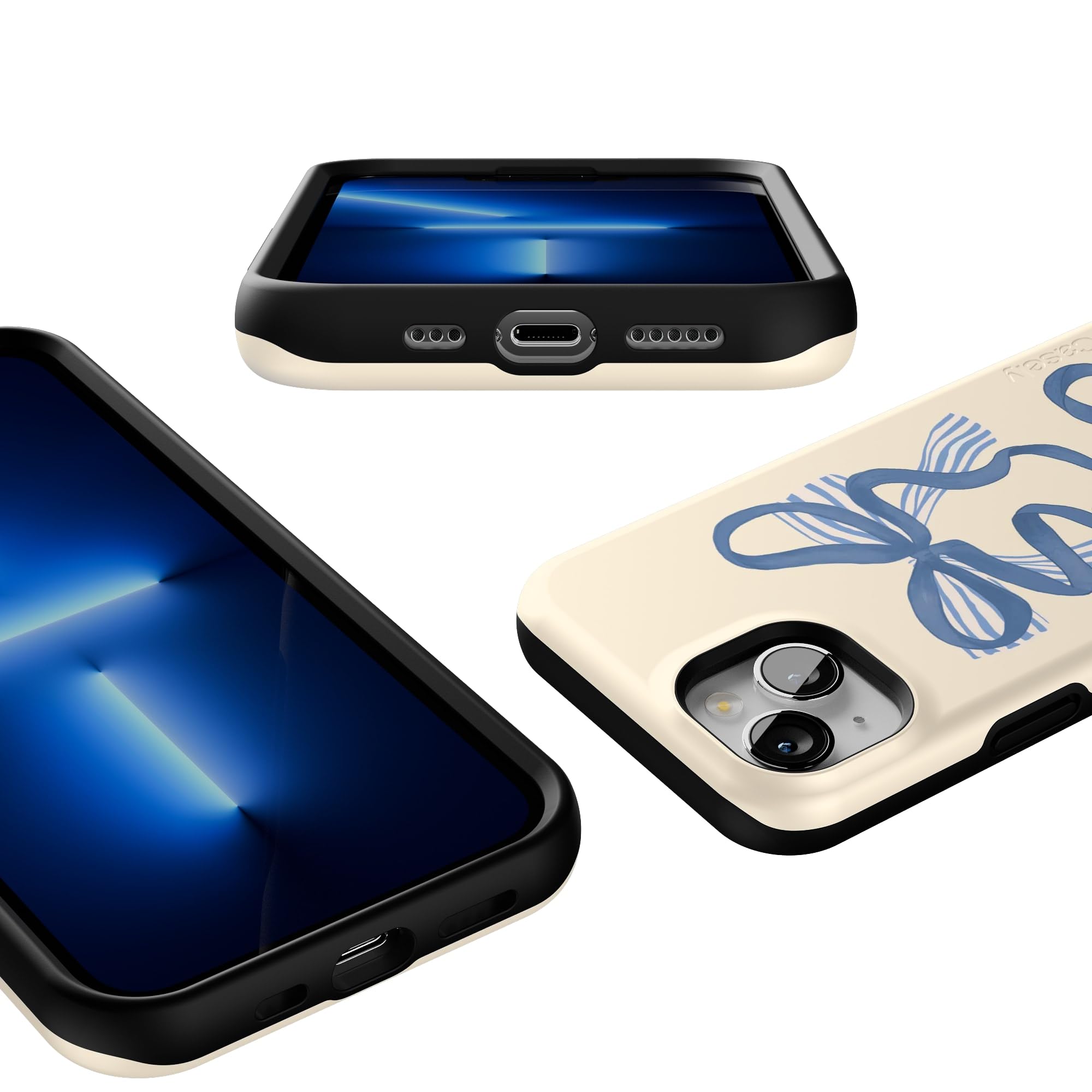 Foto 4 pulgar | Funda Para Teléfono Casely Heartstrings Blue Bow Para Iphone 13 Magsafe - Venta Internacional.