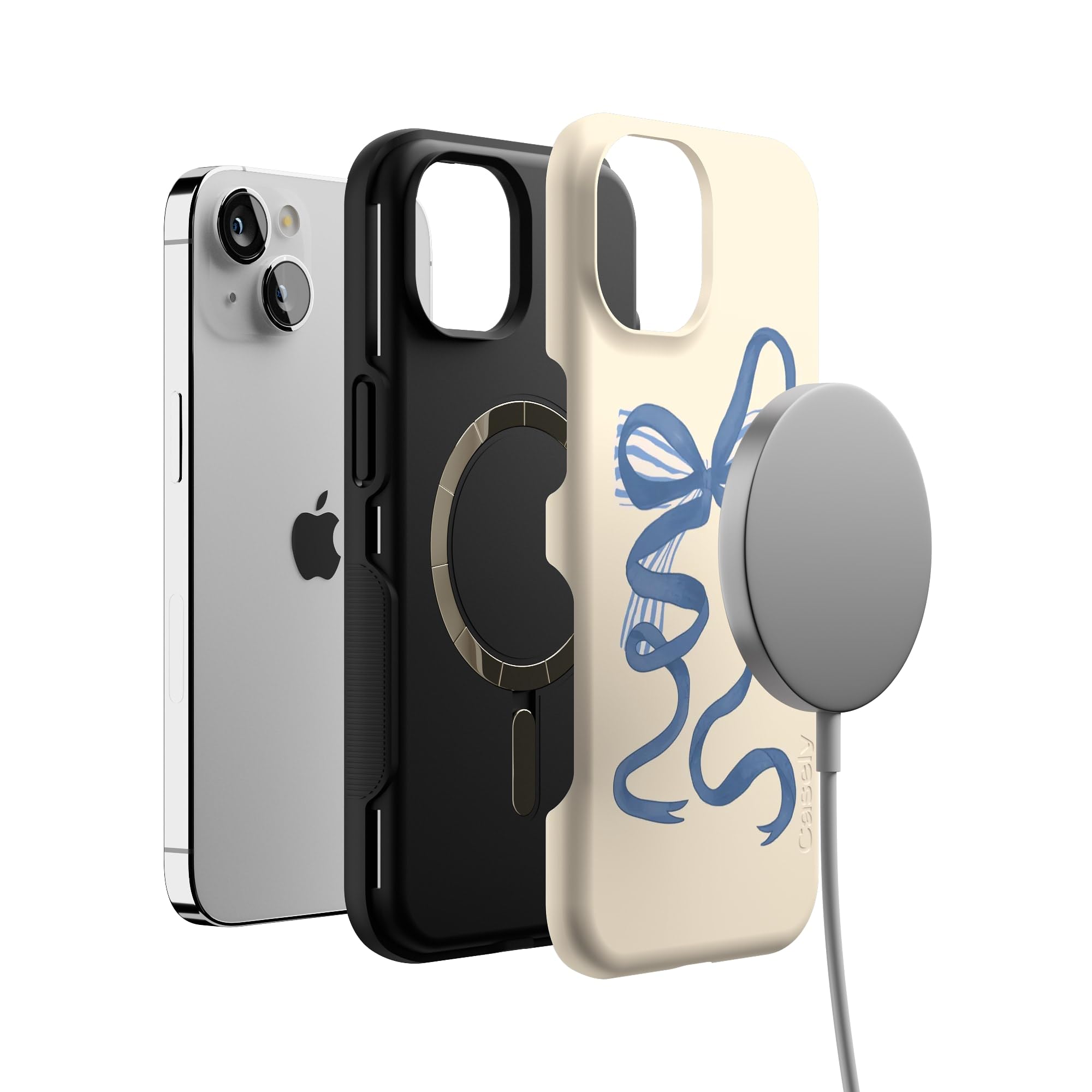 Foto 5 pulgar | Funda Para Teléfono Casely Heartstrings Blue Bow Para Iphone 13 Magsafe - Venta Internacional.