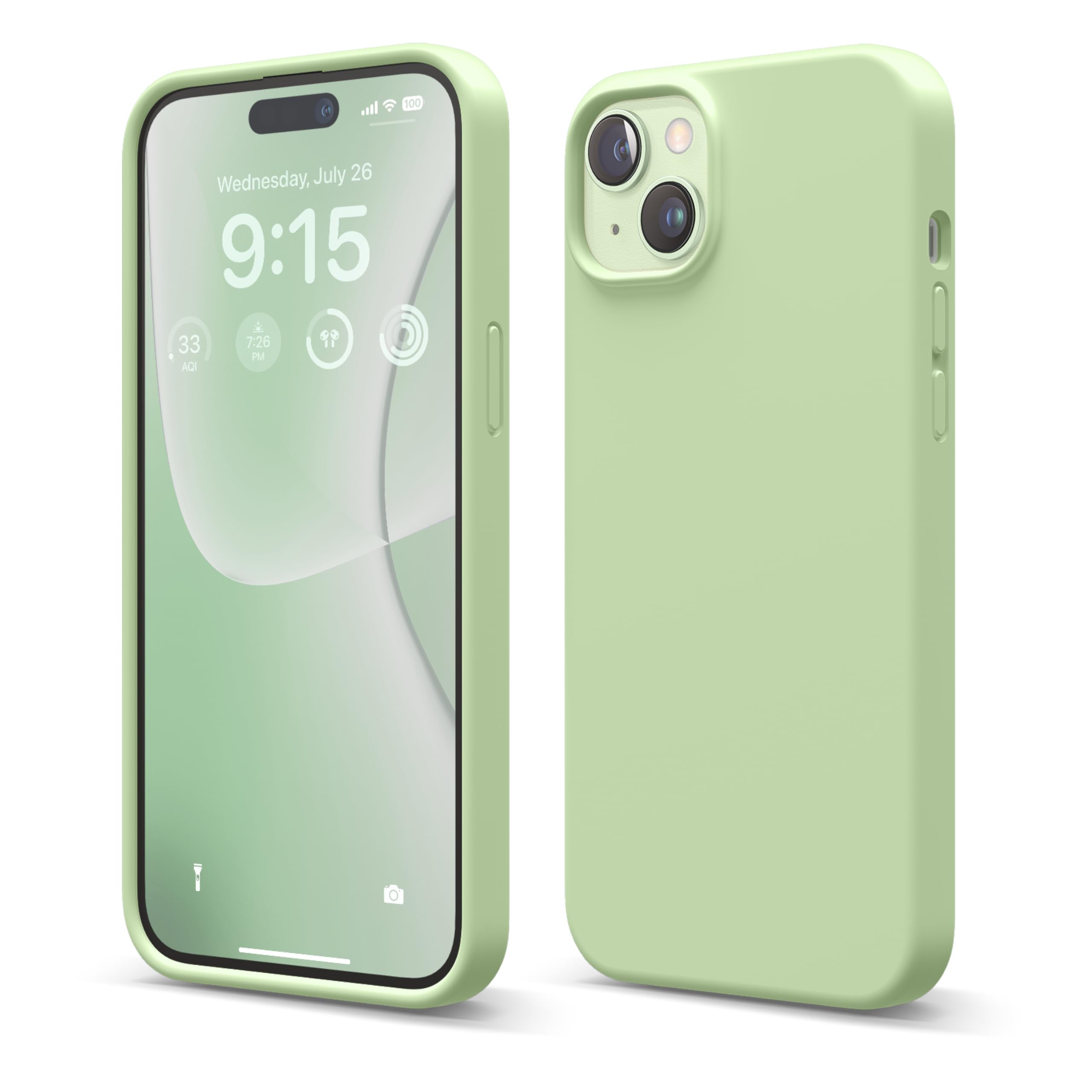 Foto 2 pulgar | Funda Elago Liquid Silicone Para Iphone 15 Plus, Color Verde Pastel - Venta Internacional.
