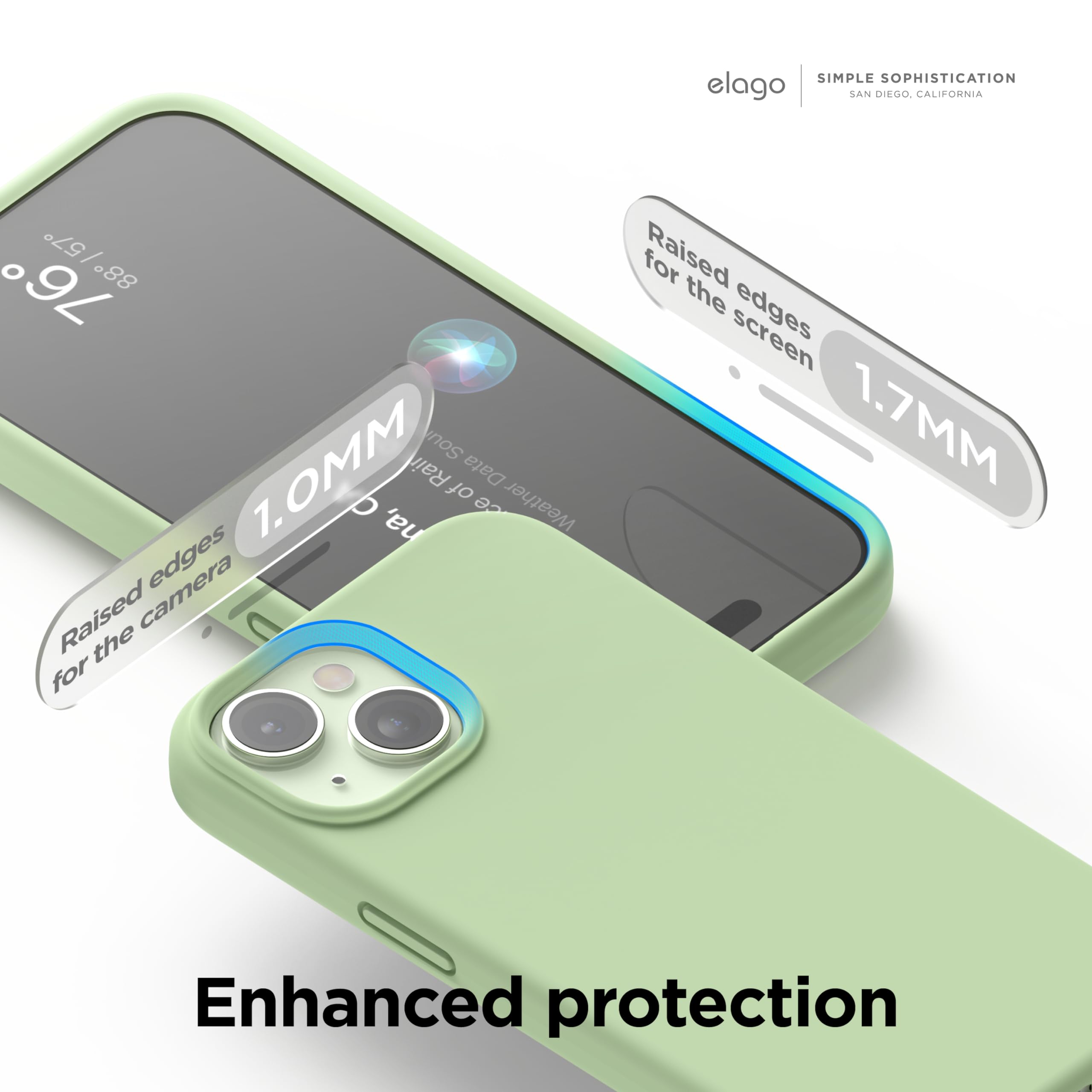 Foto 6 pulgar | Funda Elago Liquid Silicone Para Iphone 15 Plus, Color Verde Pastel - Venta Internacional.