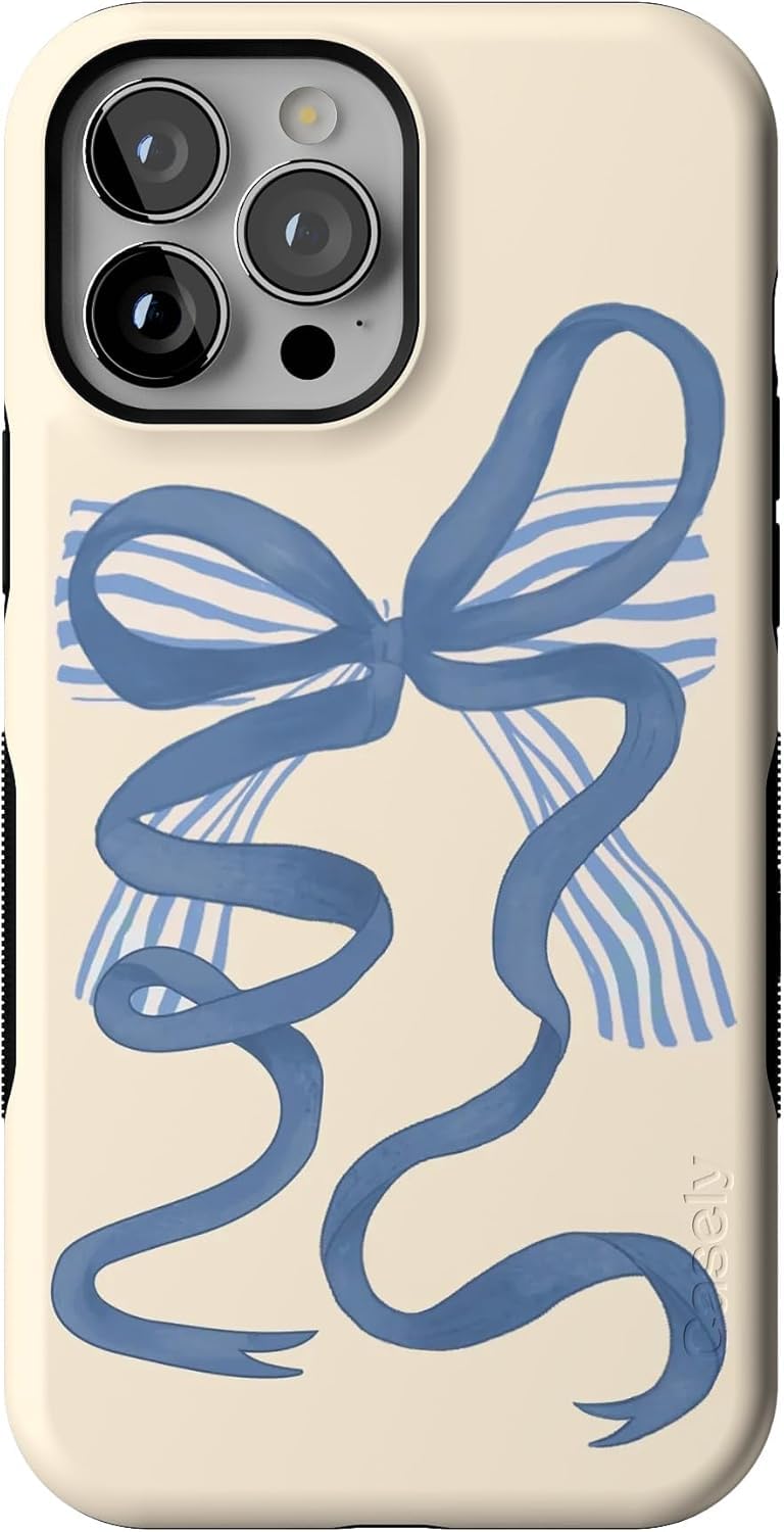 Foto 2 pulgar | Funda Para Teléfono Casely Heartstrings Blue Bow Para Iphone 13 Pro Max - Venta Internacional.