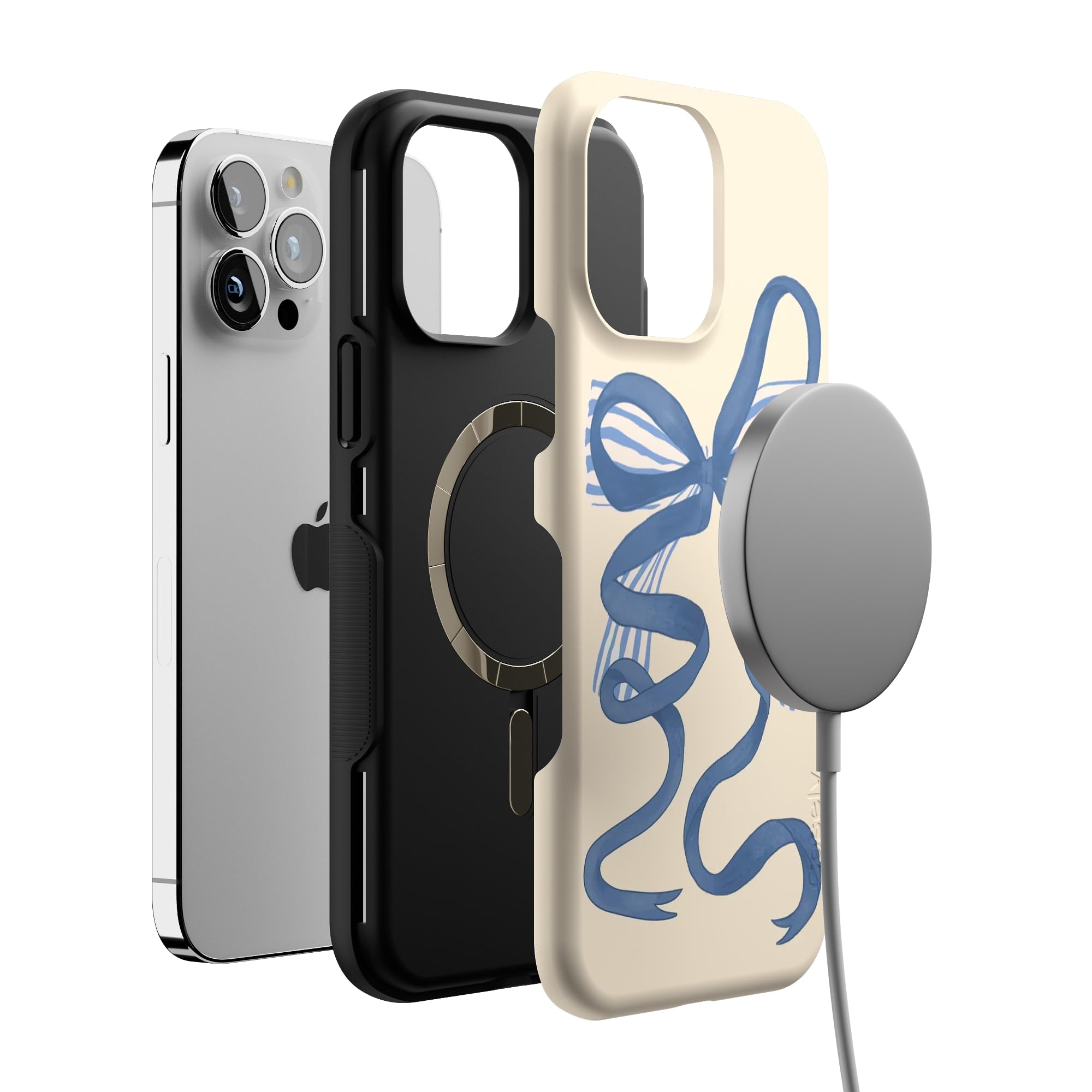 Foto 5 pulgar | Funda Para Teléfono Casely Heartstrings Blue Bow Para Iphone 13 Pro Max - Venta Internacional.