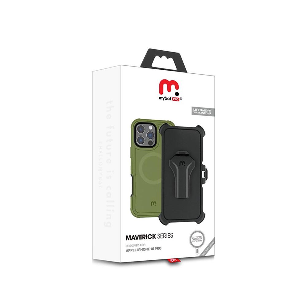 Foto 2 | . Funda Mybat Maverick Magsafe Clip Para Iphone 16 Pro - Verde Con Mica