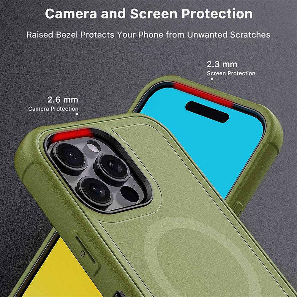Foto 7 pulgar | . Funda Mybat Maverick Magsafe Clip Para Iphone 16 Pro - Verde Con Mica