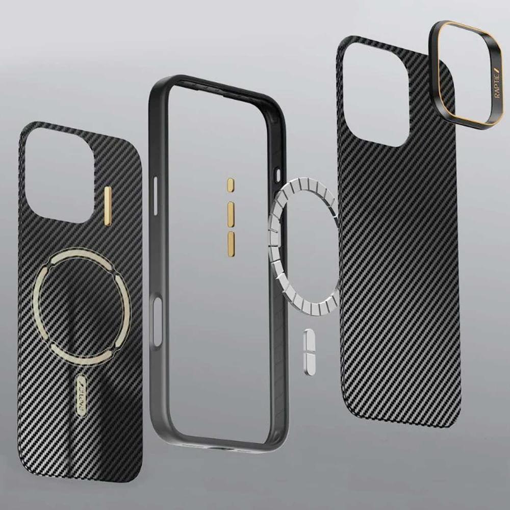 Foto 6 pulgar | . Funda Raptic Aramid Para Iphone 16 Pro Max Negra Compatible Con Magsafe