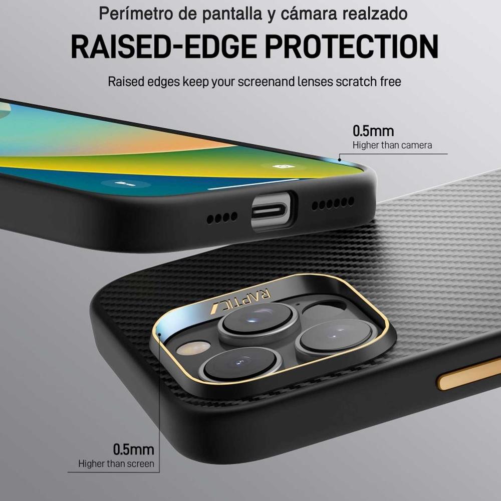 Foto 9 pulgar | . Funda Raptic Aramid Para Iphone 16 Pro Max Negra Compatible Con Magsafe