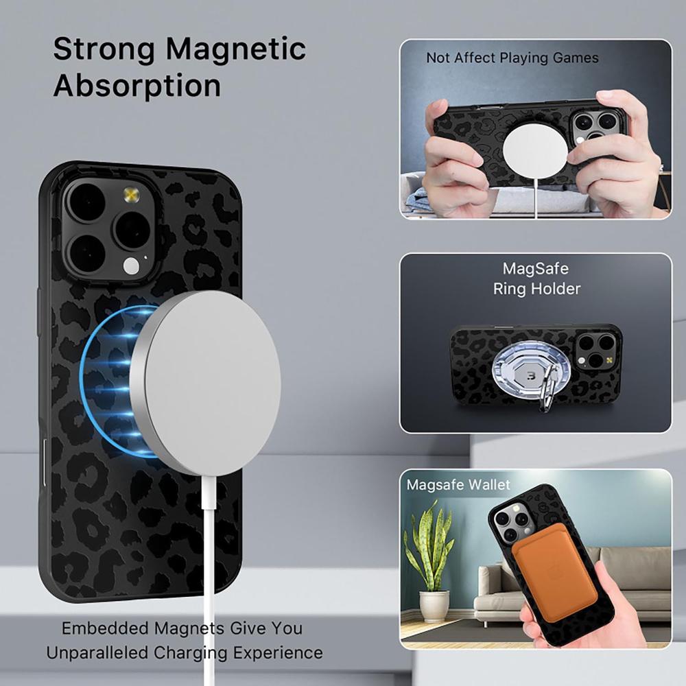Foto 6 pulgar | . Funda Mybat Mood Con Magsafe Para Iphone 16 Pro Max - Negro Leopardo