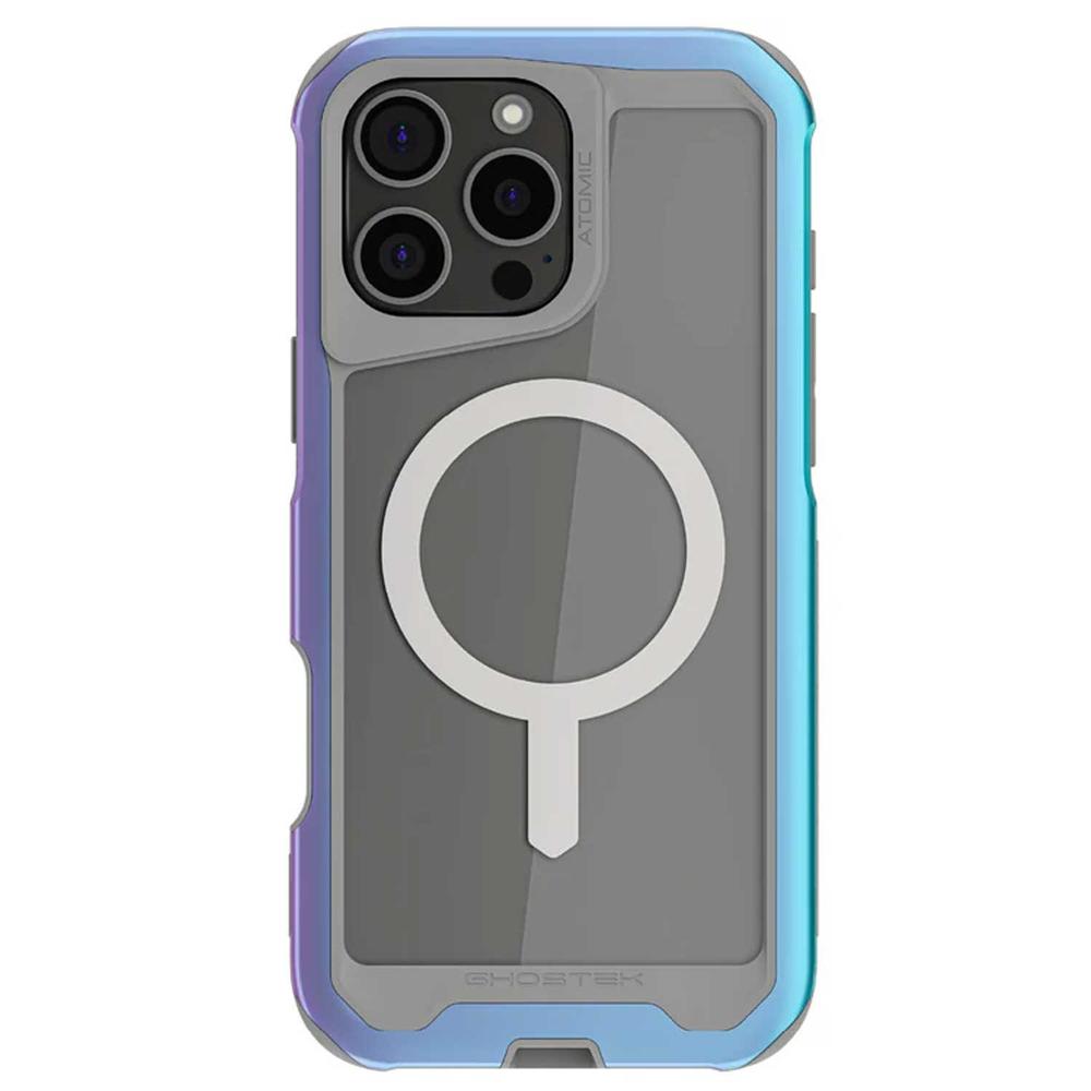 Foto 3 pulgar | Funda Ghostek Atomic para iPhone 16 Pro Aluminio Prismatic Transp Magsafe