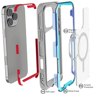 Foto 3 | Funda Ghostek Atomic para iPhone 16 Pro Aluminio Prismatic Transp Magsafe