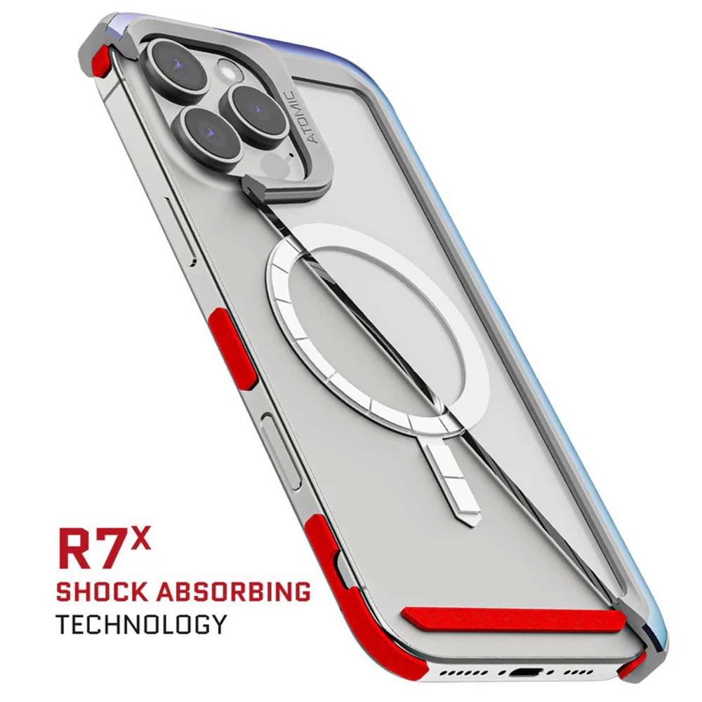 Foto 8 pulgar | Funda Ghostek Atomic para iPhone 16 Pro Aluminio Prismatic Transp Magsafe