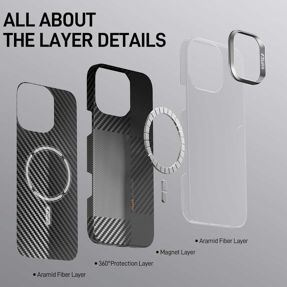 Foto 5 pulgar | . Funda Raptic Aramid Croxx Para Iphone 16 Pro Max Negra Compatible Con Magsafe