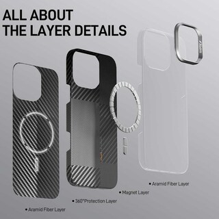 Foto 4 | . Funda Raptic Aramid Croxx Para Iphone 16 Pro Max Negra Compatible Con Magsafe