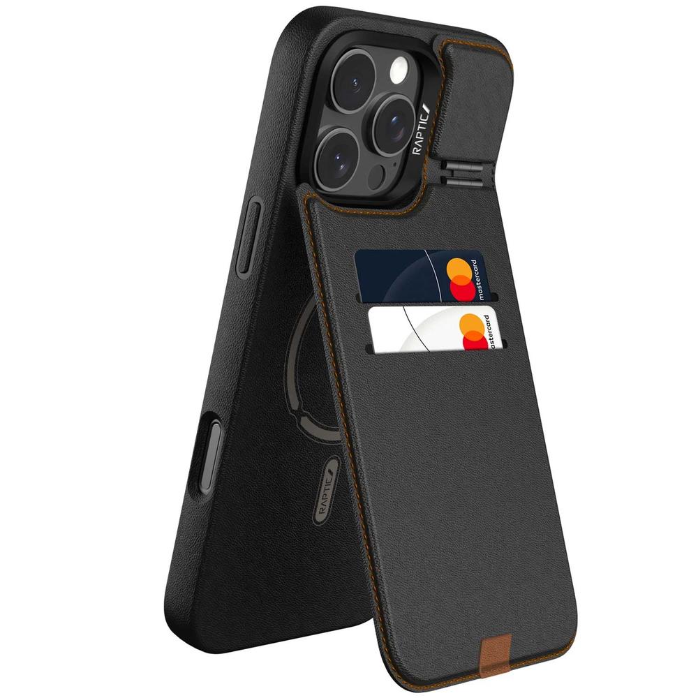 Foto 3 pulgar | . Funda Raptic Cartera Para Iphone 16 Pro Negra Wallet Stand Case