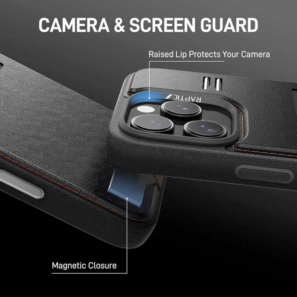 Foto 5 pulgar | . Funda Raptic Cartera Para Iphone 16 Pro Negra Wallet Stand Case