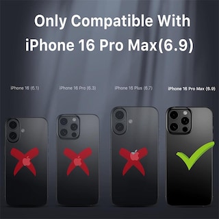 Foto 5 | . Funda Mybat Maverick Magsafe Clip Para Iphone 16 Pro Max - Negra Con Mica