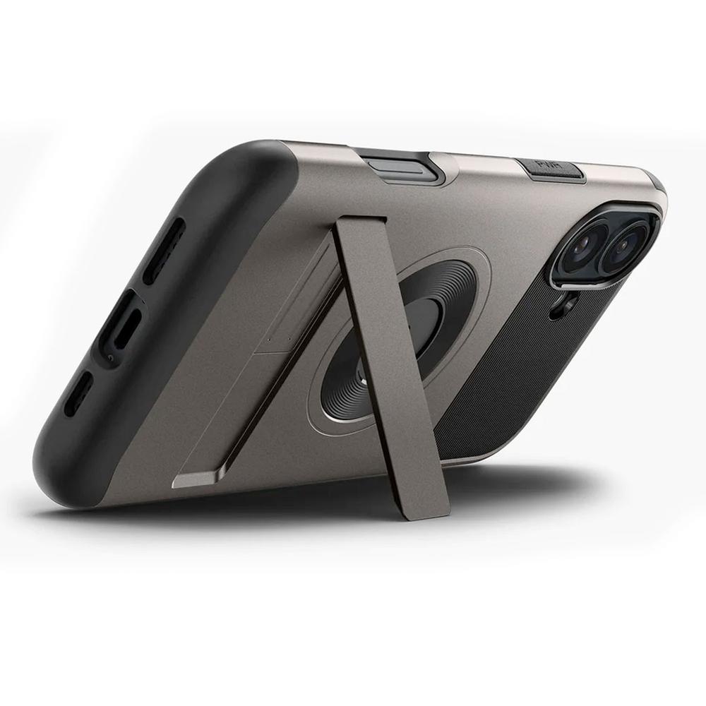 Foto 4 pulgar | . Funda Spigen Slim Armor Magfit Para Iphone 16 Plus Gunmetal