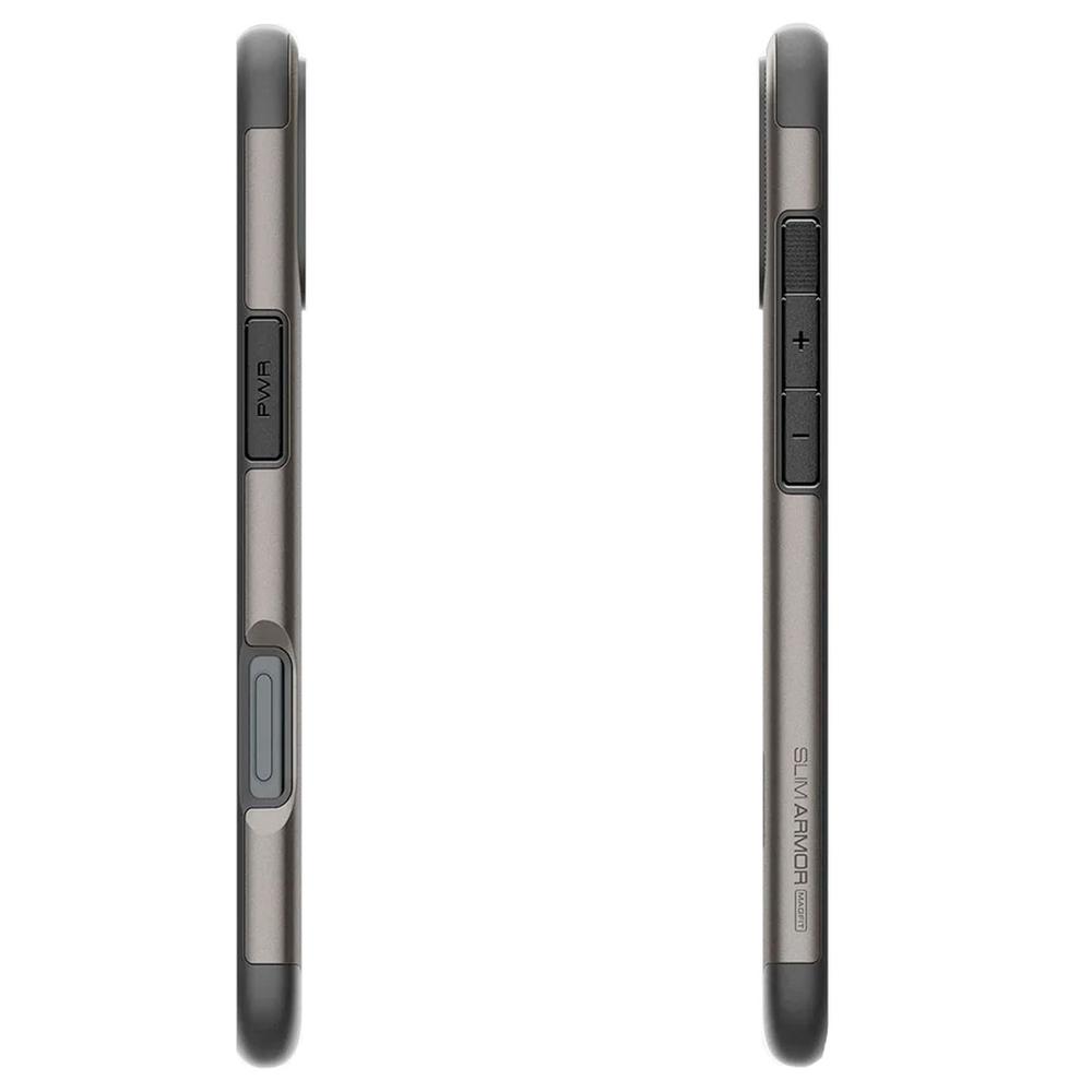 Foto 9 pulgar | . Funda Spigen Slim Armor Magfit Para Iphone 16 Plus Gunmetal