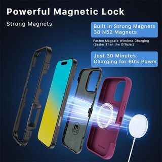 Foto 4 | . Funda Mybat Maverick Magsafe Clip Para Iphone 16 Pro Max - Ciruelo Con Mica