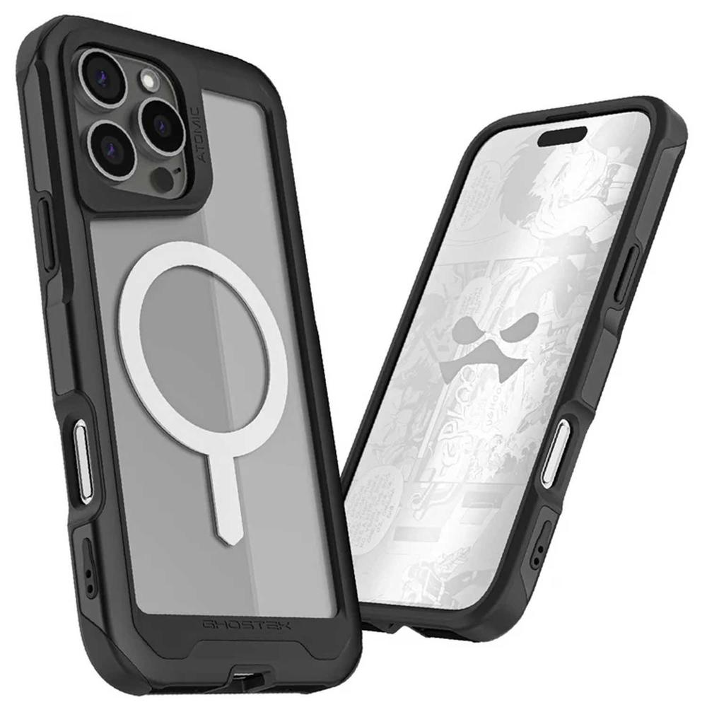 Foto 2 pulgar | Funda Ghostek Atomic para iPhone 16 Pro Max Aluminio Negra Transp Magsafe