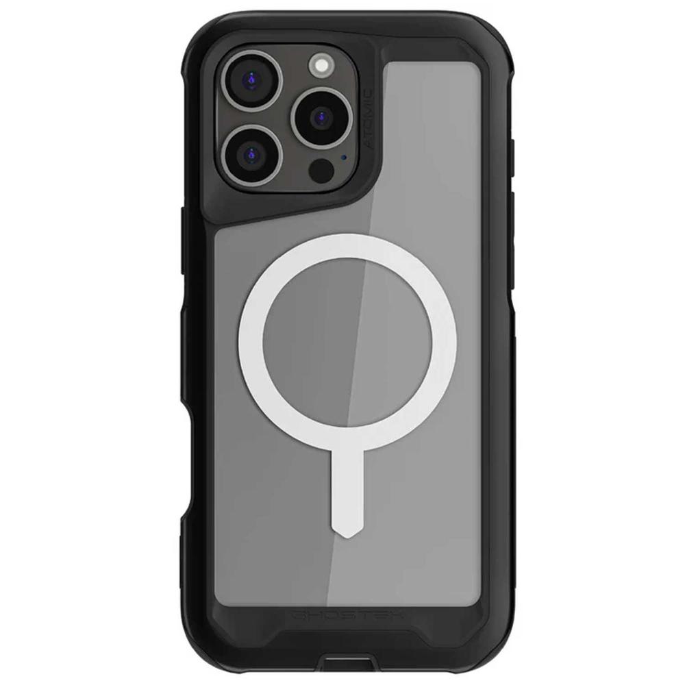 Foto 3 pulgar | Funda Ghostek Atomic para iPhone 16 Pro Max Aluminio Negra Transp Magsafe