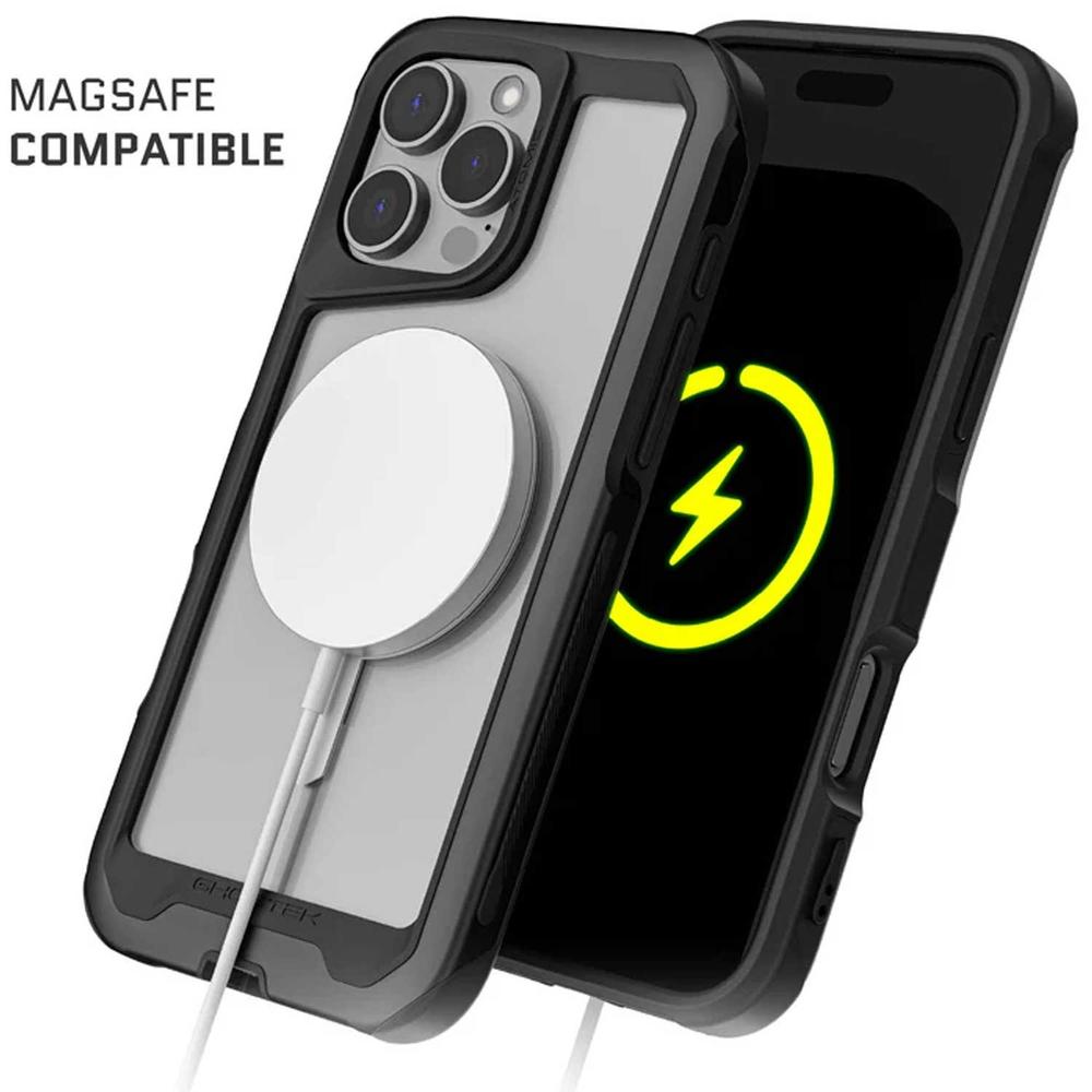 Foto 5 pulgar | Funda Ghostek Atomic para iPhone 16 Pro Max Aluminio Negra Transp Magsafe