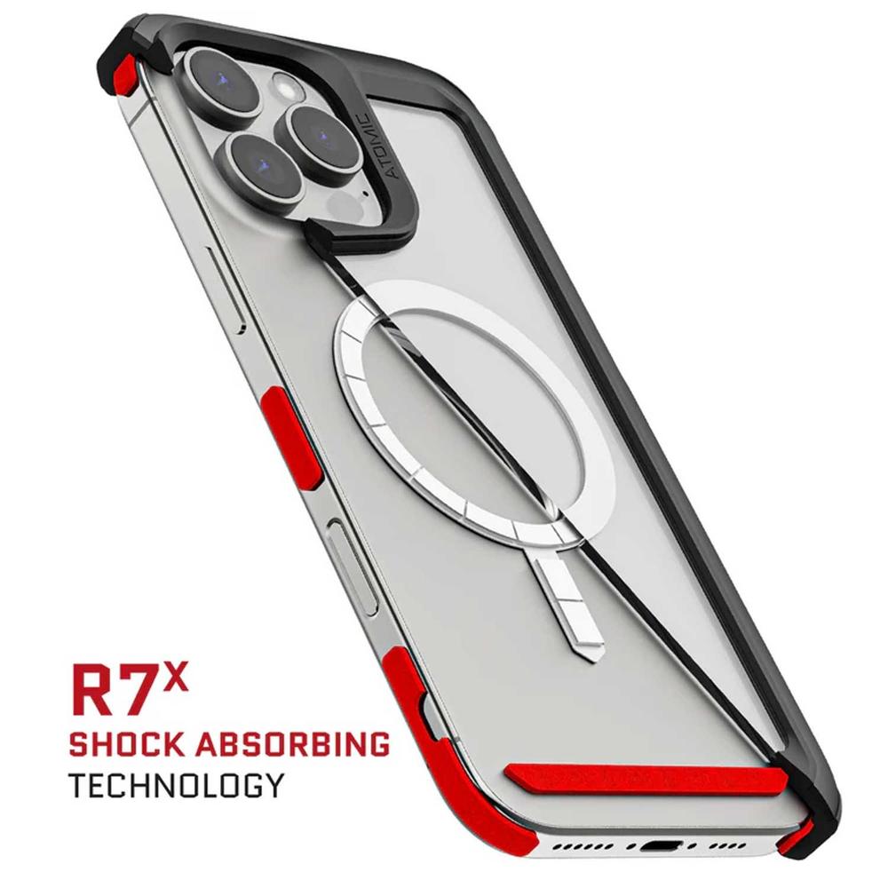 Foto 8 pulgar | Funda Ghostek Atomic para iPhone 16 Pro Max Aluminio Negra Transp Magsafe